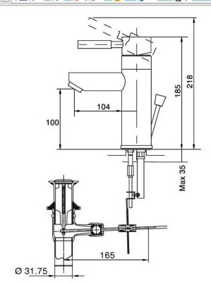 Bản Vẽ Kỹ Thuật Vòi Chậu Lavabo INAX LFV_8000S
