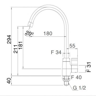 Bản Vẽ Kỹ Thuật Vòi Rửa Bát INAX SFV_212S