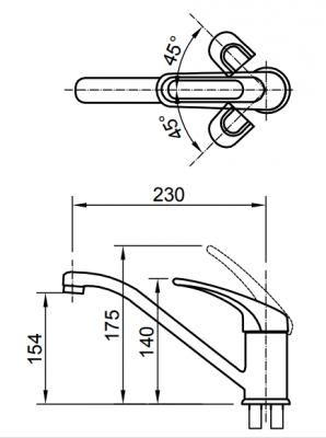 Bản vẽ Kỹ Thuật Vòi Rửa Bát INAX SFV_112S