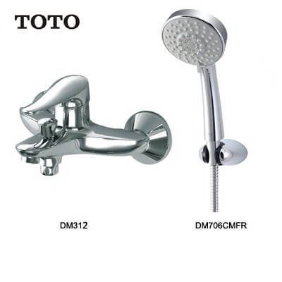 Vòi Hoa Sen TOTO DM312R Gật Gù - Nóng Lạnh Kèm Bát Sen Mạ Ni-Chrom