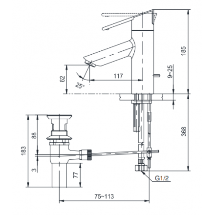 Bản Vẽ Kỹ Thuật Vòi LaVaBo TOTOTS240A