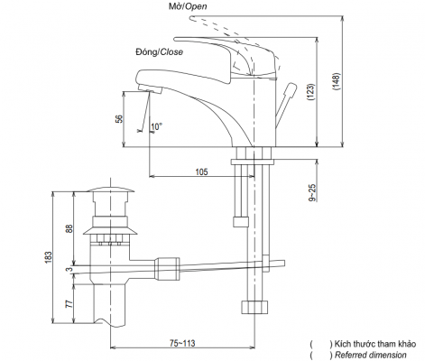 Bản Vẽ Kỹ Thuật Vòi LaVaBo TOTO TS561A