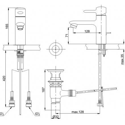 Bản Vẽ Kỹ Thuật Vòi LaVaBo TOTODL342