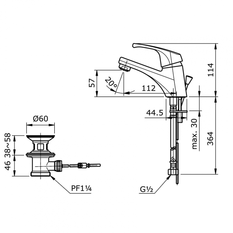 Bản Vẽ Kỹ Thuật Vòi LaVaBo TOTO TX108LDN