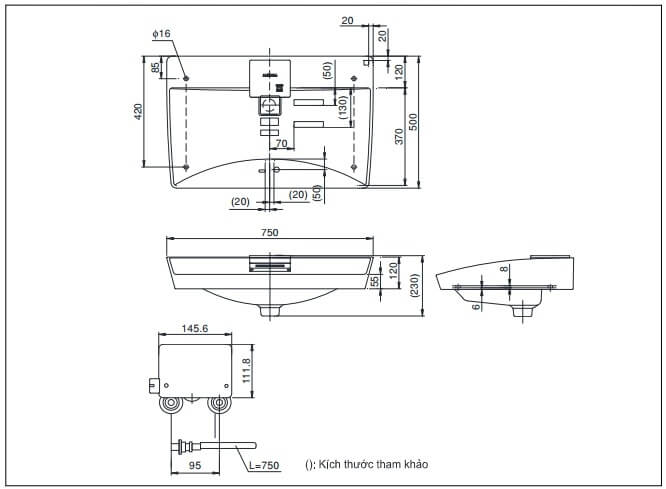 Bản Vẽ Kỹ Thuật Chậu Đặt Bàn LaVaBo LW991A#NW1