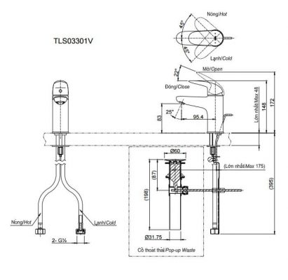 Bản Vẽ Kỹ thuật Vòi LaVaBo TOTO TLS03301V
