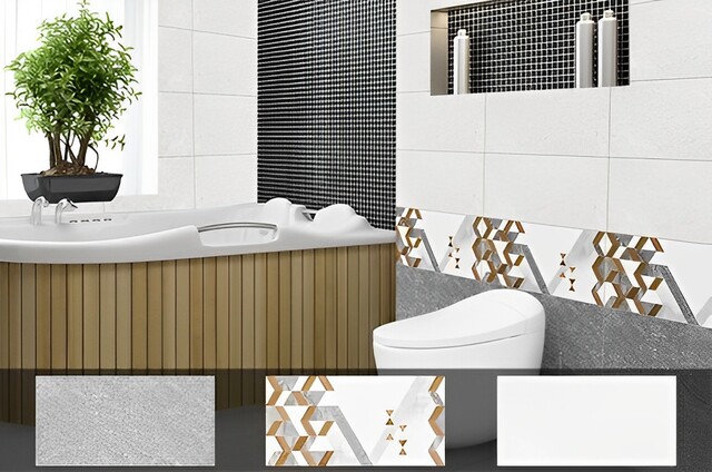 Phòng tắm nhỏ thích hợp gạch ốp tường 30x60