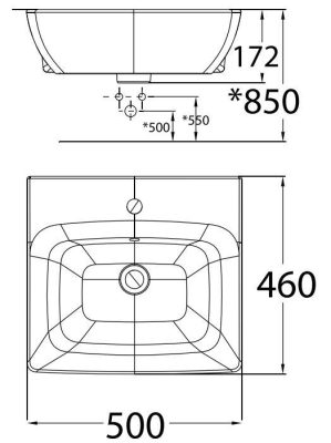 Bản vẽ kích thước lavabo rửa mặt WP F301 American