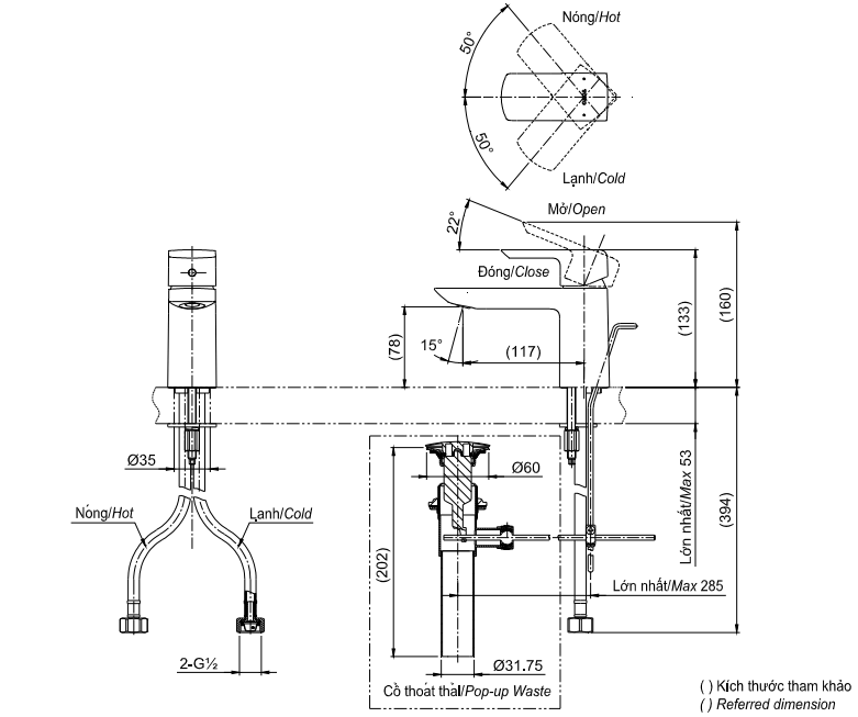 Bản vẽ kỹ thuật Vòi LaVaBo TOTO TLS01301V