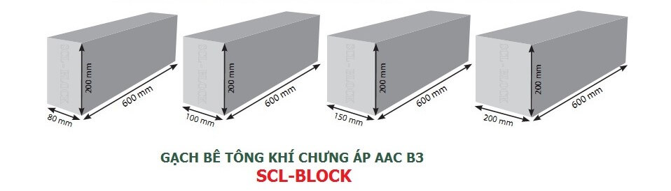 Gạch Bê Tông AAC B3 SCL-BLOCK 
