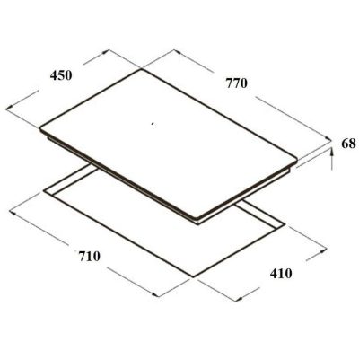 Bản vẽ bếp điện từ 536.01.695 Hafele 2 vùng nấu