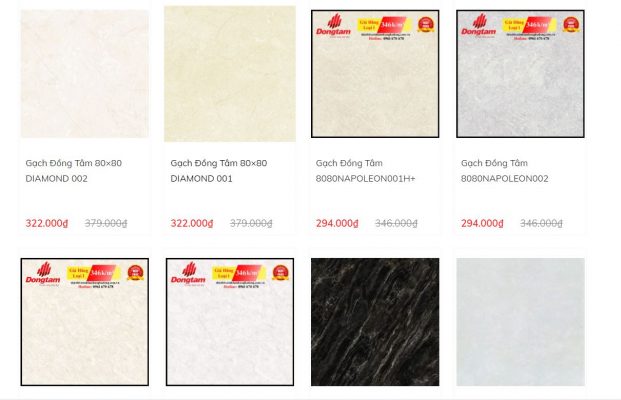 Màu sắc gạch lát nền 80×80 Đồng Tâm đa dạng