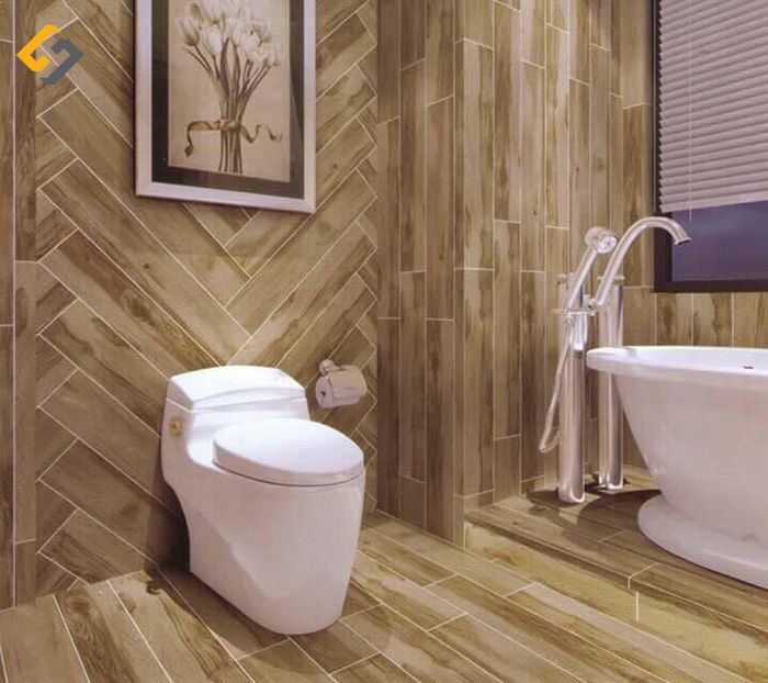 Gạch lát nền không còn quá xá lạ, nhấn nhá với kiểu ốp xương cá thu hút ánh nhìn