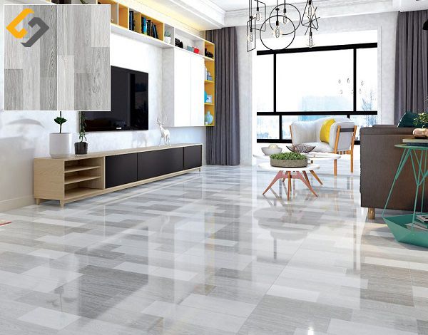 Gạch men bóng với sự phản chiếu ánh sáng giúp không gian bừng sáng