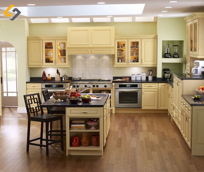Không gian bếp trở nên hoàn hảo hơn với sự kết hợp hài hoà giữa nội thất và gạch lát nền