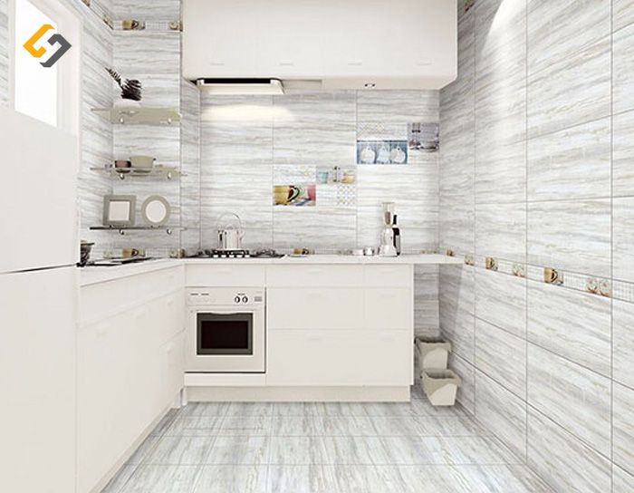 Gạch ốp lát phòng bếp cho không gian hẹp cơi nới thêm không gian trở nên rộng hơn