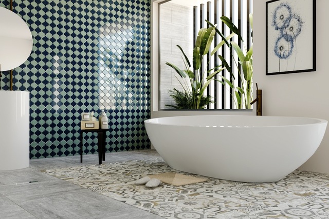 Gạch mosaic ốp nhà vệ sinh độc đáo