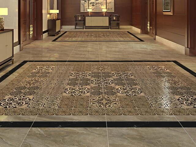 Gạch thảm bông lát sảnh độc đáo