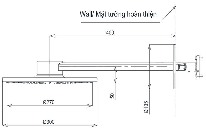 mô hình lắp đạt sen gắn tường